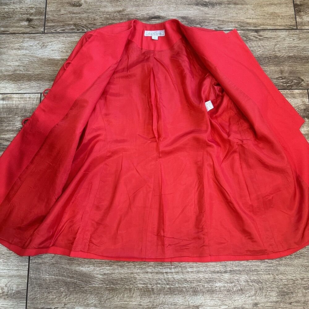 Vintage Red Embroidered Skirt Suit Sz 18 Lined - Picture 14 of 16